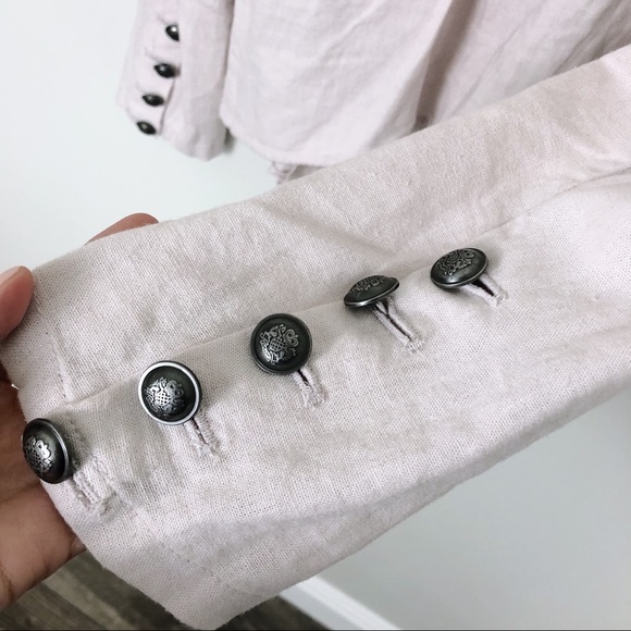 SOLD Free People Open Front Linen Blend Blazer - Picture 6 of 7